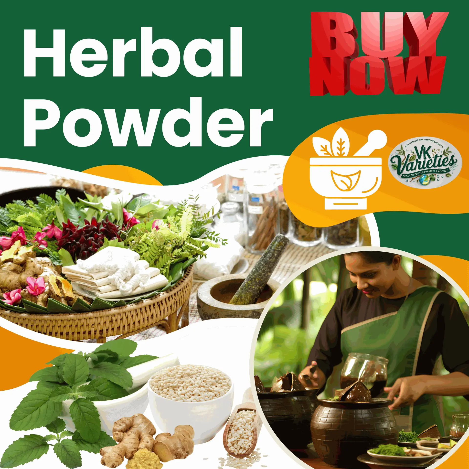 Organic herbal powder superfood