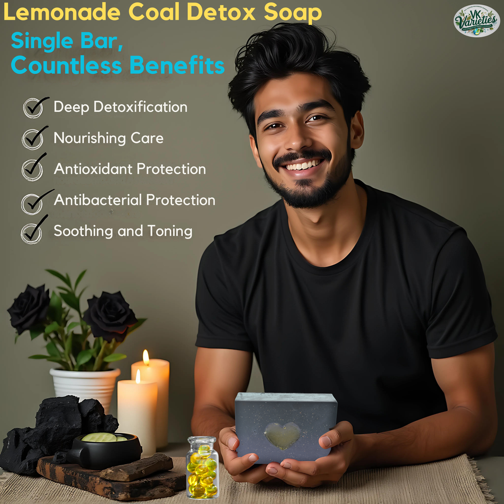 Lemonade Coal Detox  soap_Vk Varieties_ Detoxifying Skin Care