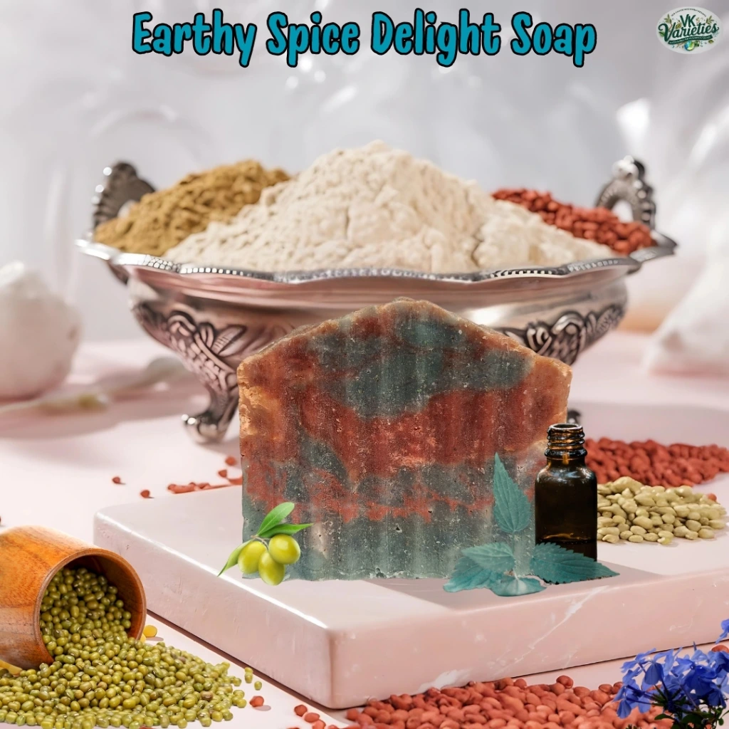 Earthy Spice Delight soap_Vk Varieties_ gram flour soap.webp